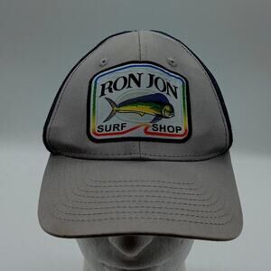 Ron Jon Surf Shop Hat Trucker Style Snapback Mesh Gray & Blue Fishing Beach